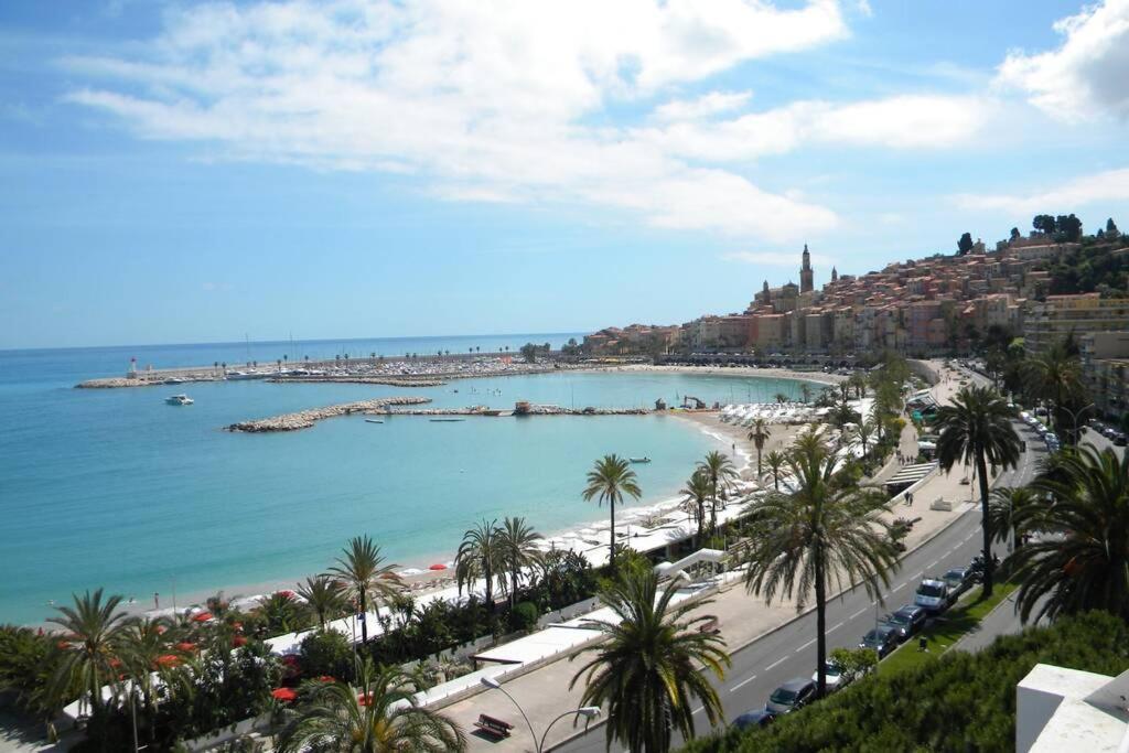App Le Rocazur Avec Piscine Et Parking En Bord De Mer A 500M Du Centre Ville Menton Exteriér fotografie